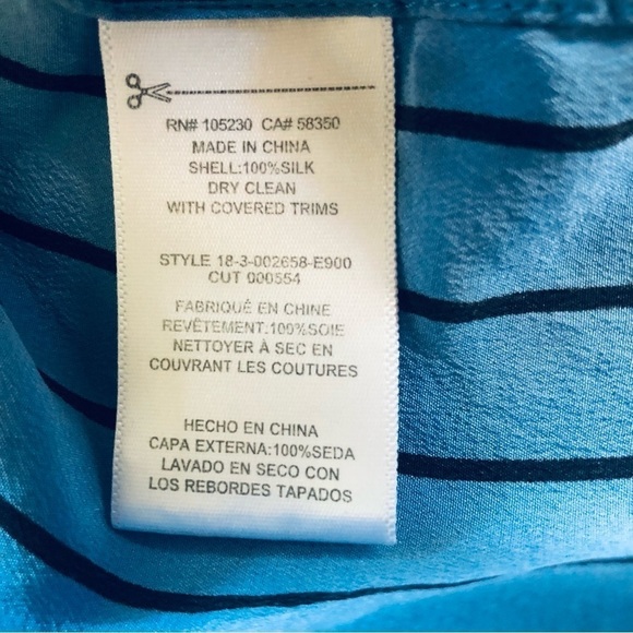 Equipment Femme Woman’s 100%Silk Stripe Buttons Front Long Sleeves Blouse Size M - Picture 6 of 12